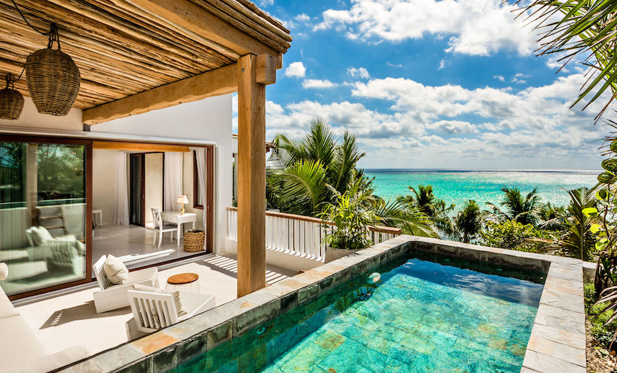 Ocean view from rooftop pool